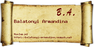Balatonyi Armandina névjegykártya